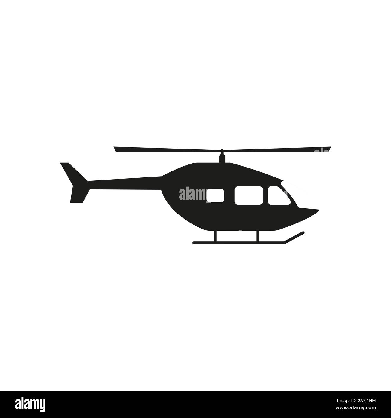 Helicopter, chopper icon. Vector illustration, flat design. Stock Vector