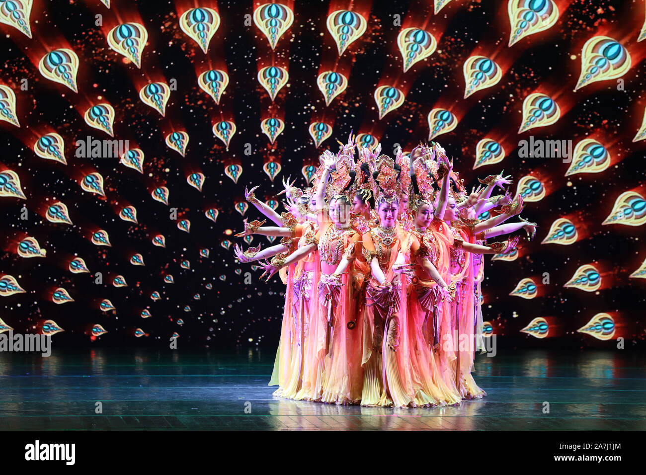 Rome, Italy. 1st Nov, 2019. Artists from China's Gansu Provincial Opera and Dance Drama Theater perform during a cultural exchange event, themed 'Meeting Across Millennia: Cultural Interactions Along the Enchanting Silk Road', in Rome, Italy, Nov. 1, 2019. A cultural exchange activity featuring the culture of Silk Road started on Friday in the Italian capital Rome with an artistic performance. Credit: Cheng Tingting/Xinhua/Alamy Live News Stock Photo