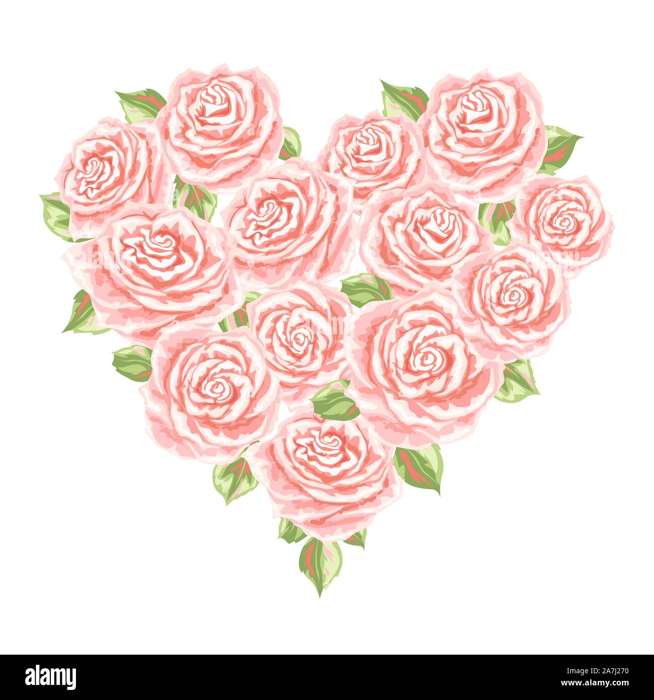 Heart background with pink roses Stock Vector Image & Art - Alamy
