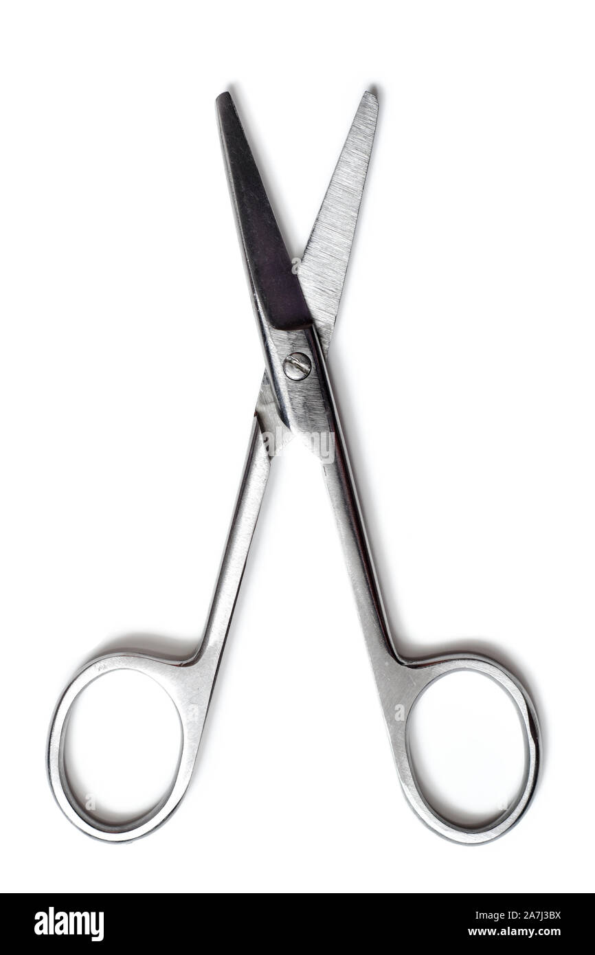 metal scissors isolated on a white background Stock Photo