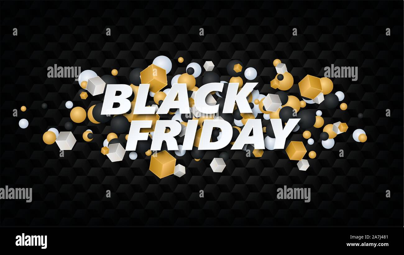 Black Friday Poster or banner with boxes . Vector illustration EPS10 Stock Vector