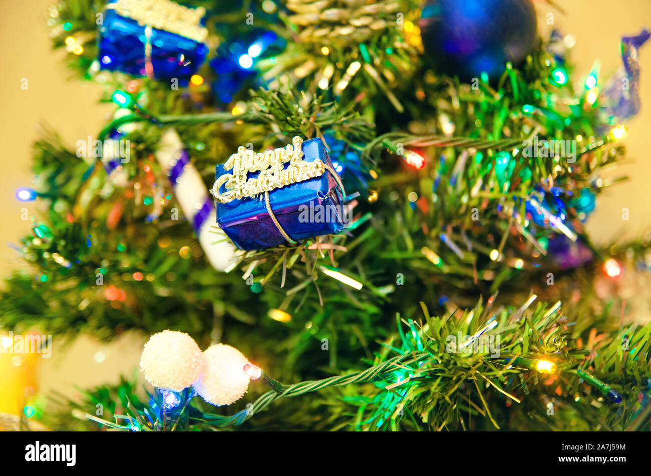 Closeup decorated noel tree hi-res stock photography and images - Alamy