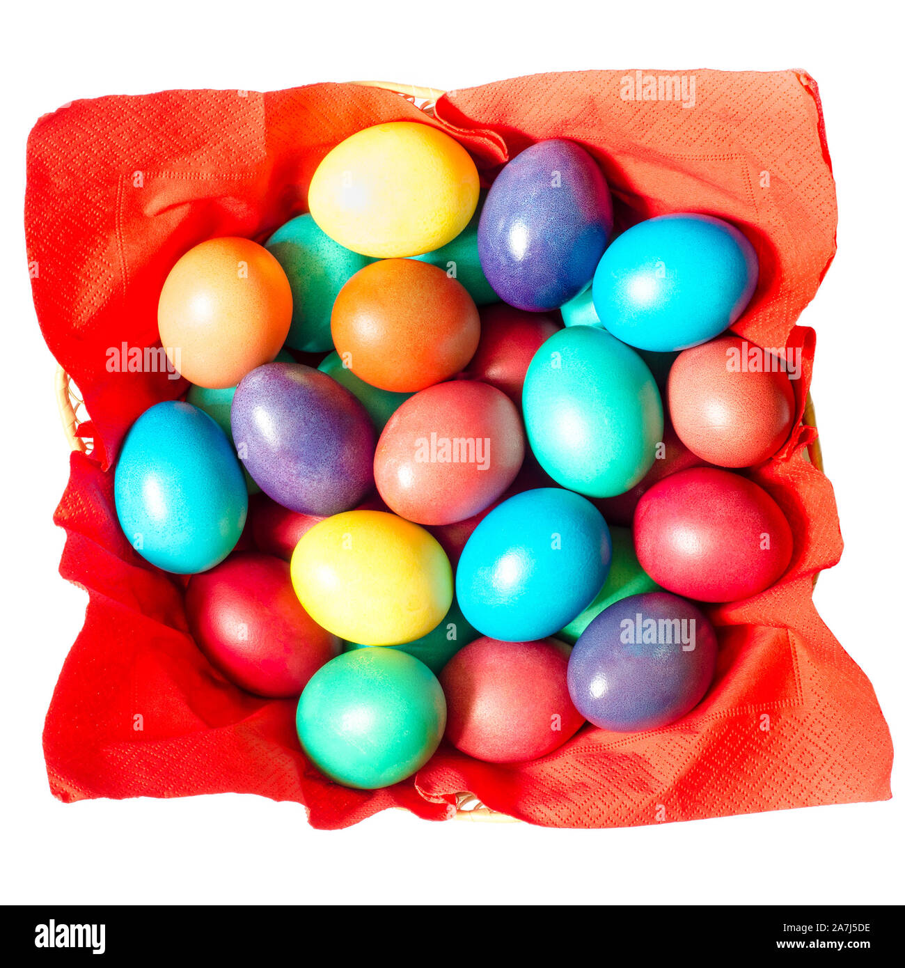easter eggs basket isolated on a white background Stock Photo - Alamy
