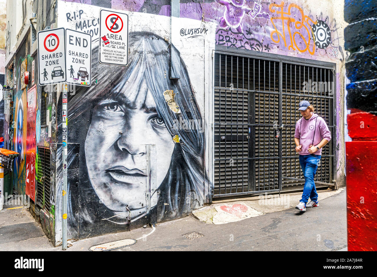 AC/DC lane is a famous location for street art in the city of Melbourne ...