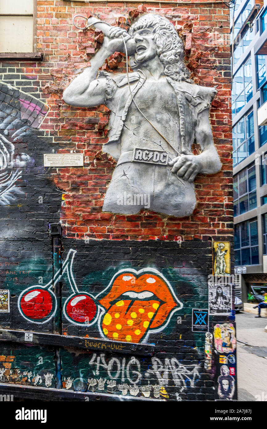 AC/DC lane is a famous location for street art in the city of Melbourne