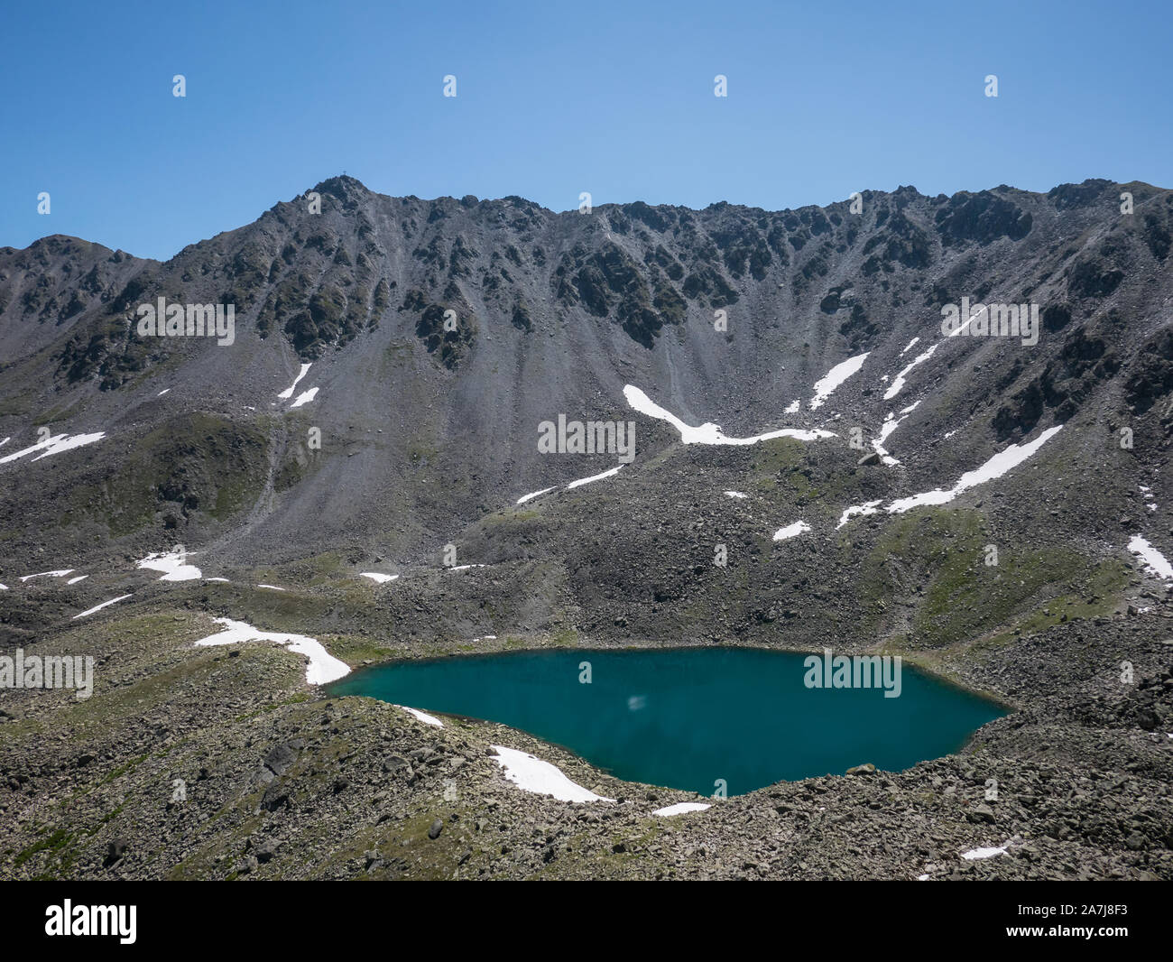 View of one of the Goldsee Lakes ('the golden lakes') at Nauders, Tyrol, Austria Stock Photo