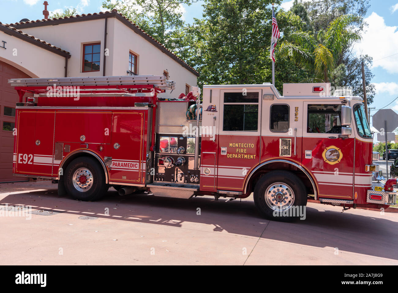 California Fire Truck Stock Photo
