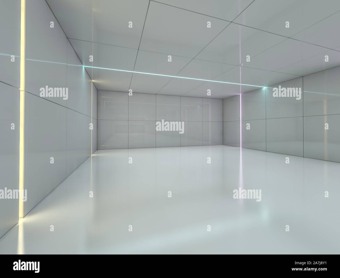 Abstract modern architecture background, empty open space interior. 3D ...