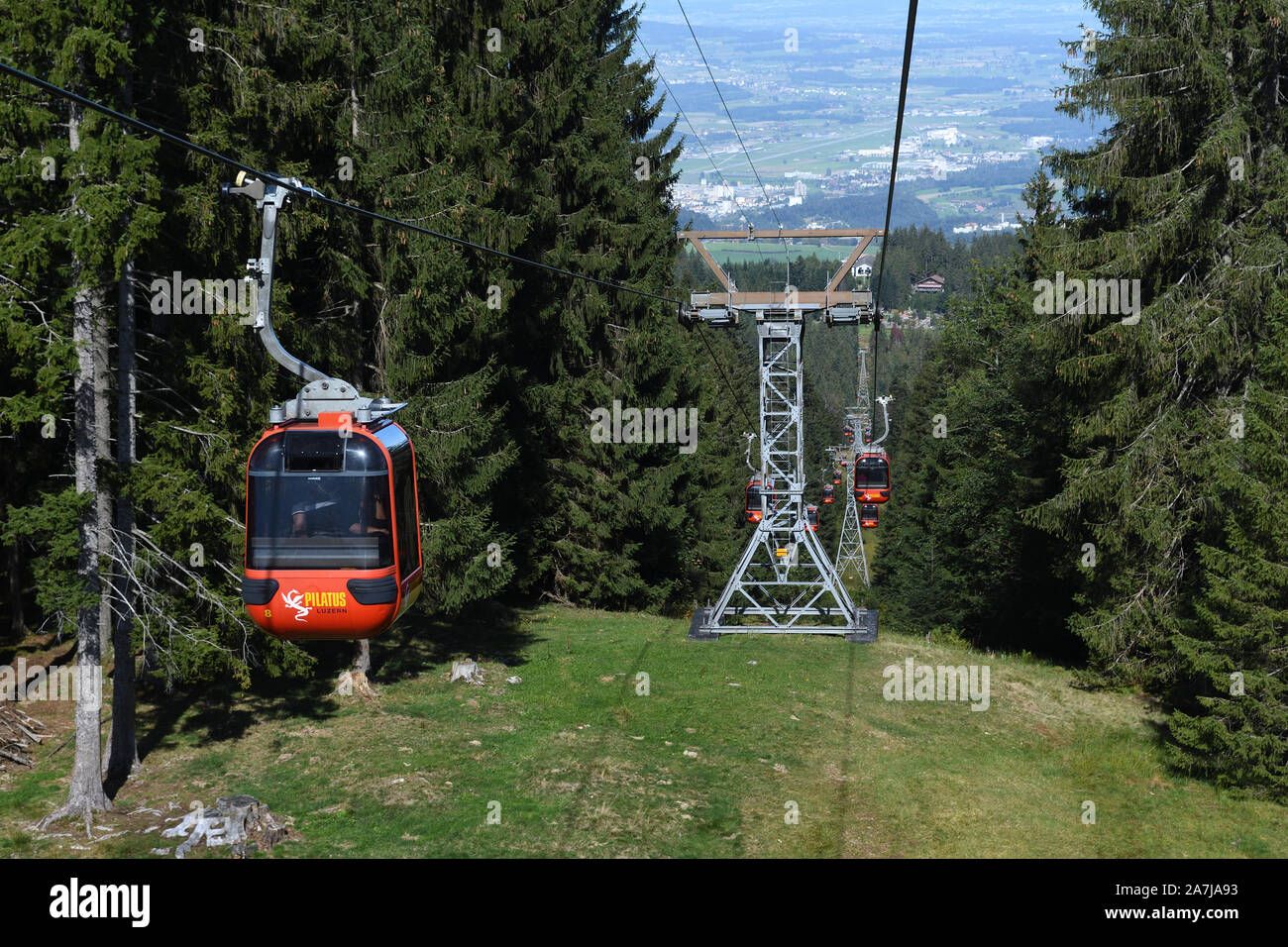 mount pilatus cable car;aerial cableway;kriens;lucerne;switzerland