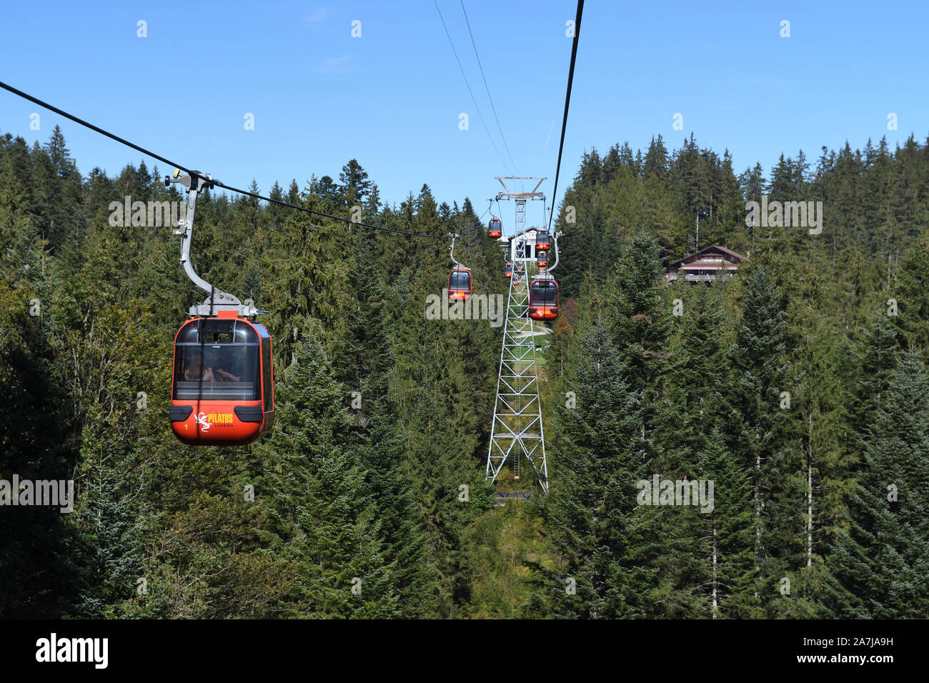 mount pilatus cable car;aerial cableway;kriens;lucerne;switzerland