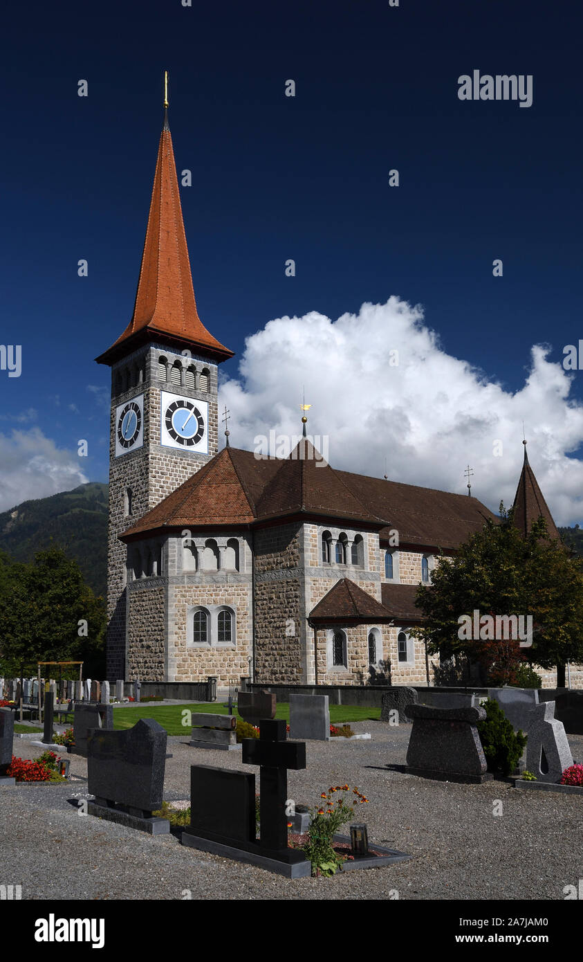 sacred heart roman catholic church;goldau parish church;arth-goldau;switzerland Stock Photo