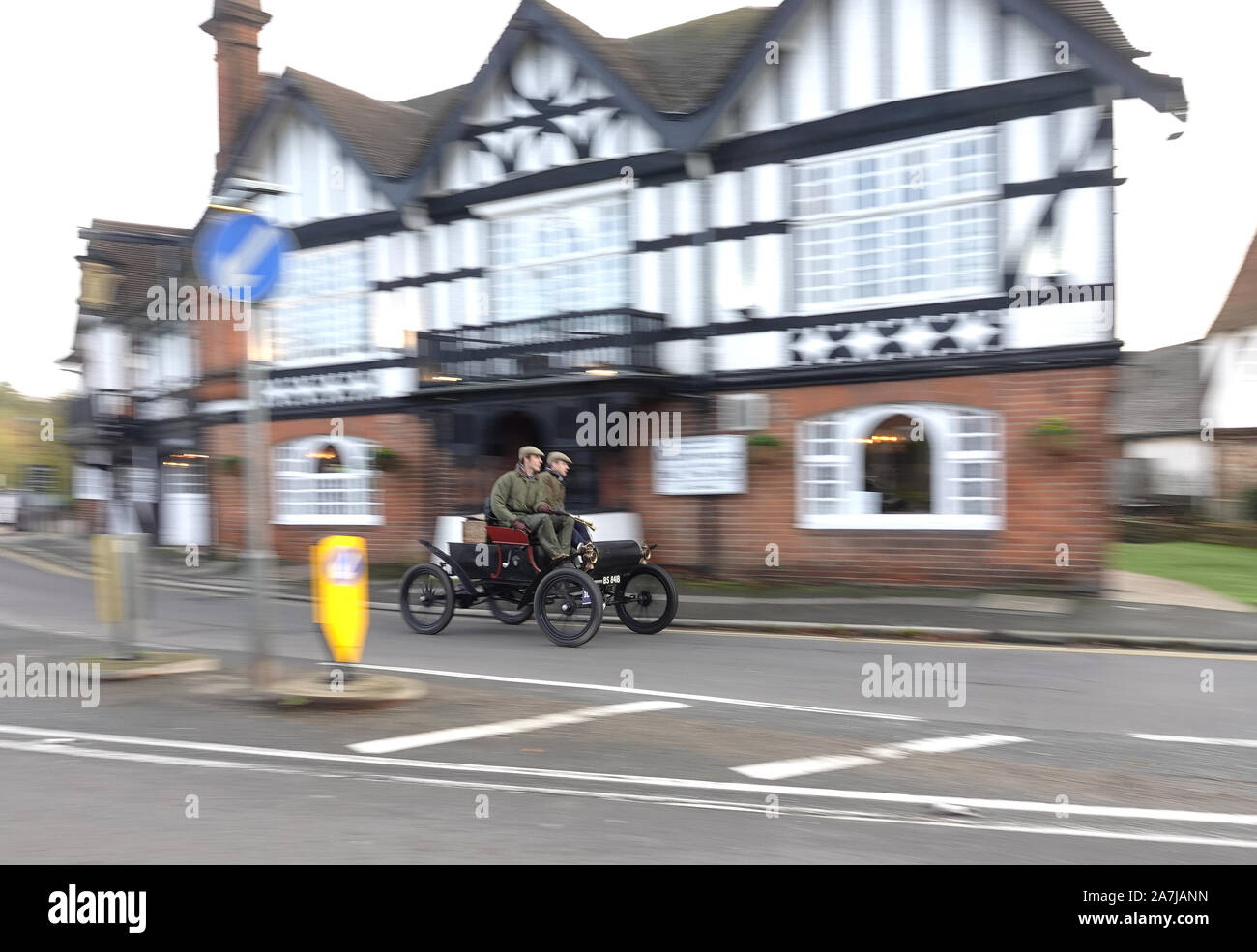 Merstham, Surrey, UK. 3rd Nov, 2019. Veteran cars on the Bonhams London