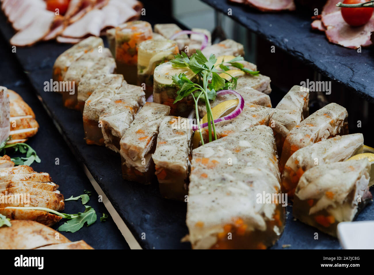 close up on chicken jelly Stock Photo Alamy