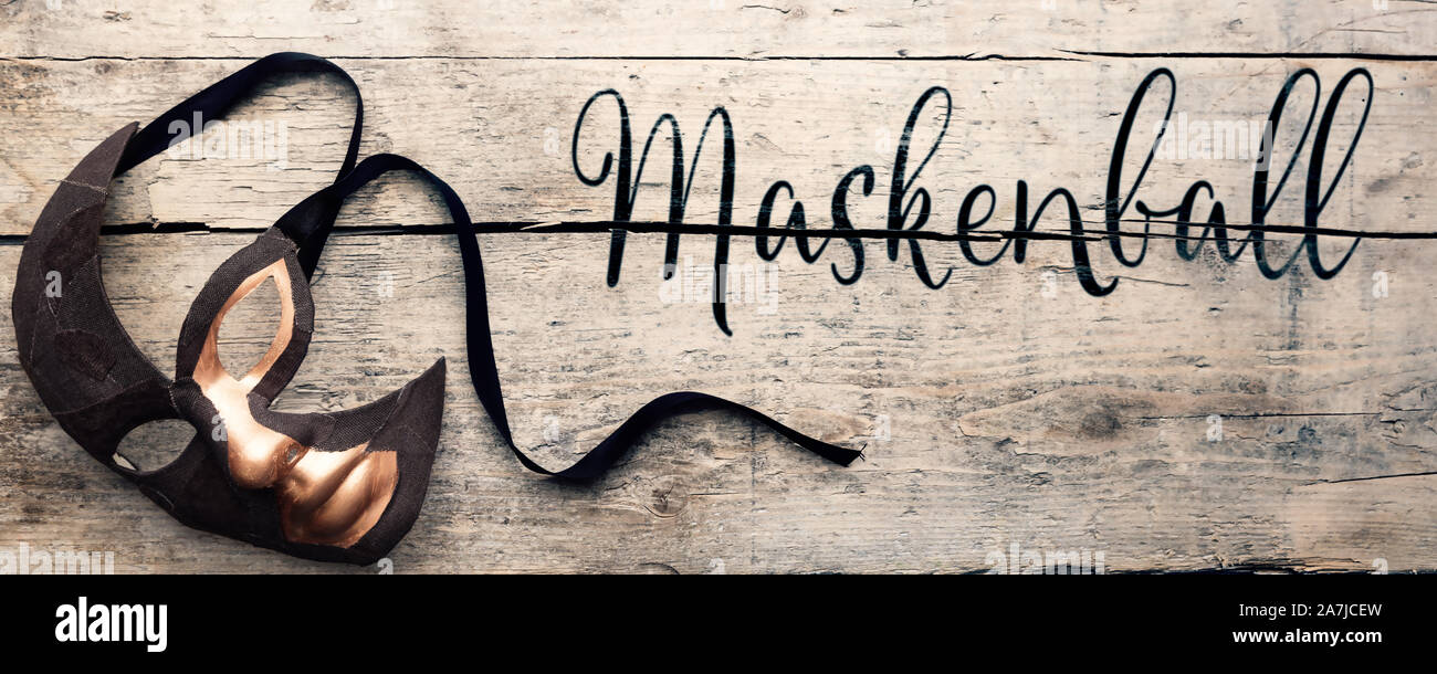 Mask and masquerade vor a masked ball or fancyball, german word