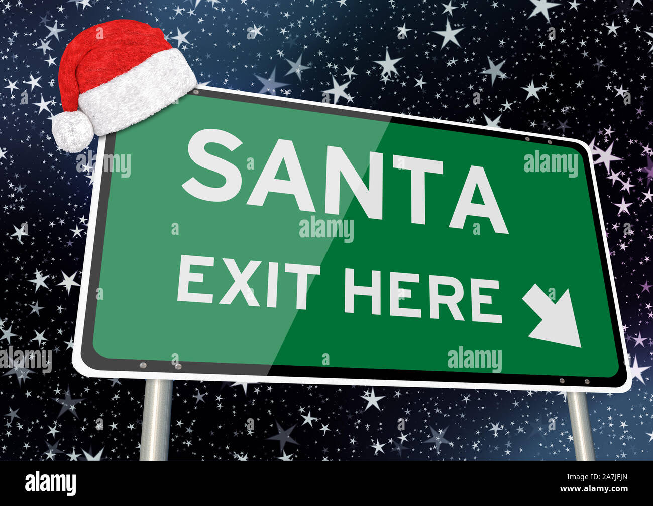 Santa Exit Sign Magic billboard hi-res stock photography and images - Alamy