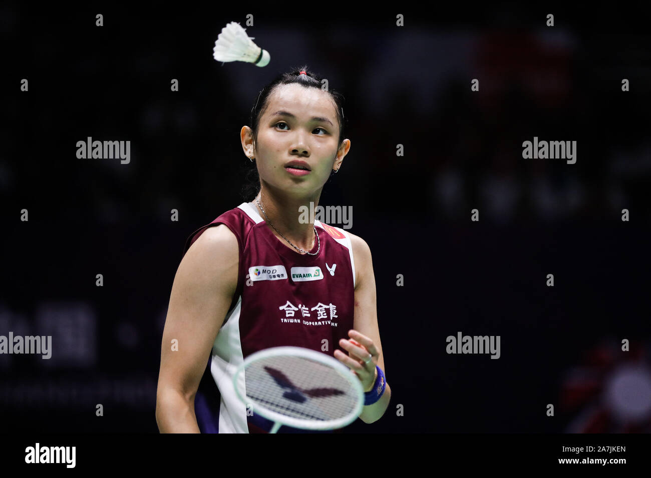 Taiwanese professional badminton player Tai Tzu Ying competes against ...