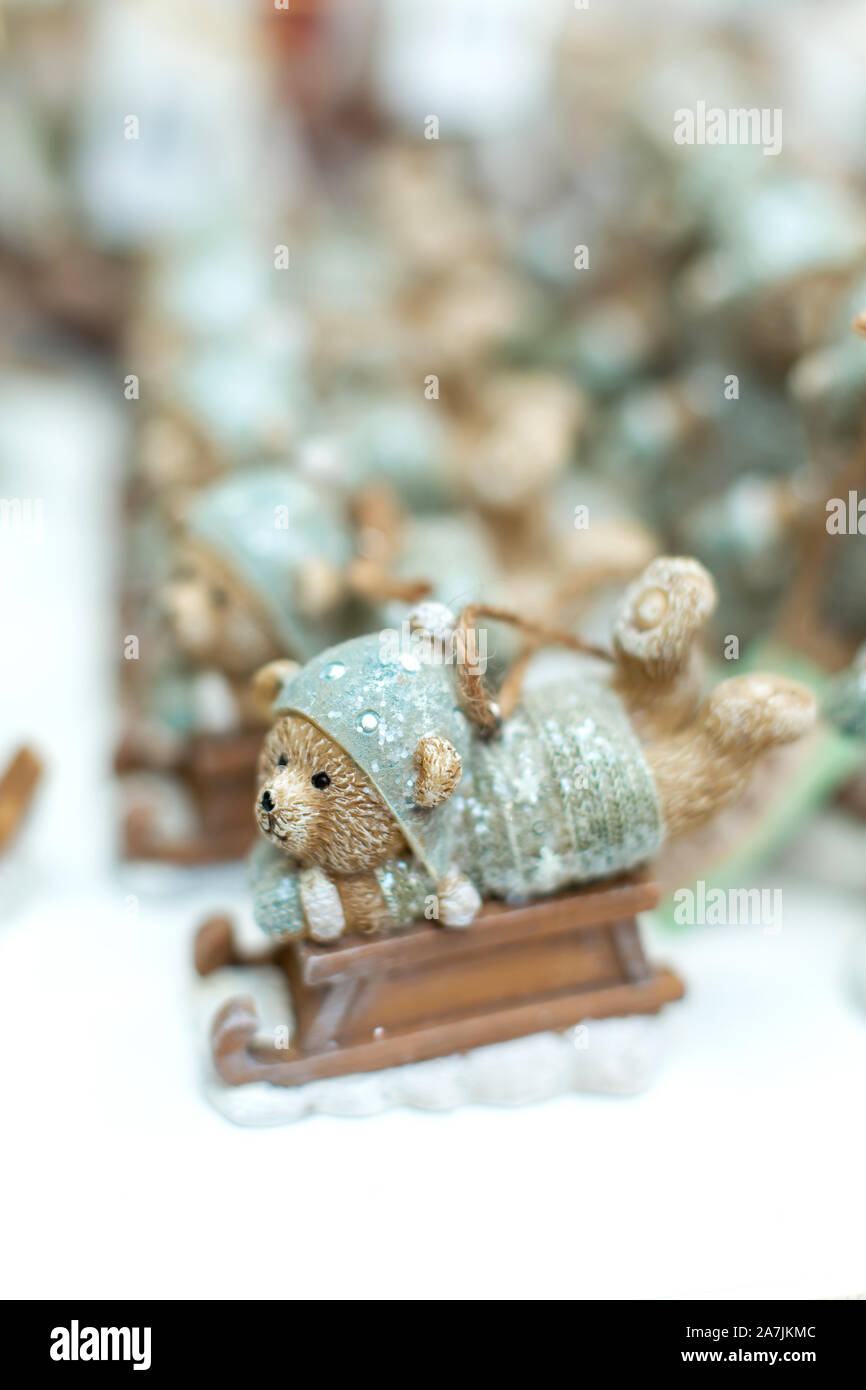 Decorative Figurines Of A Christmas Theme Statuette Of A Teddy