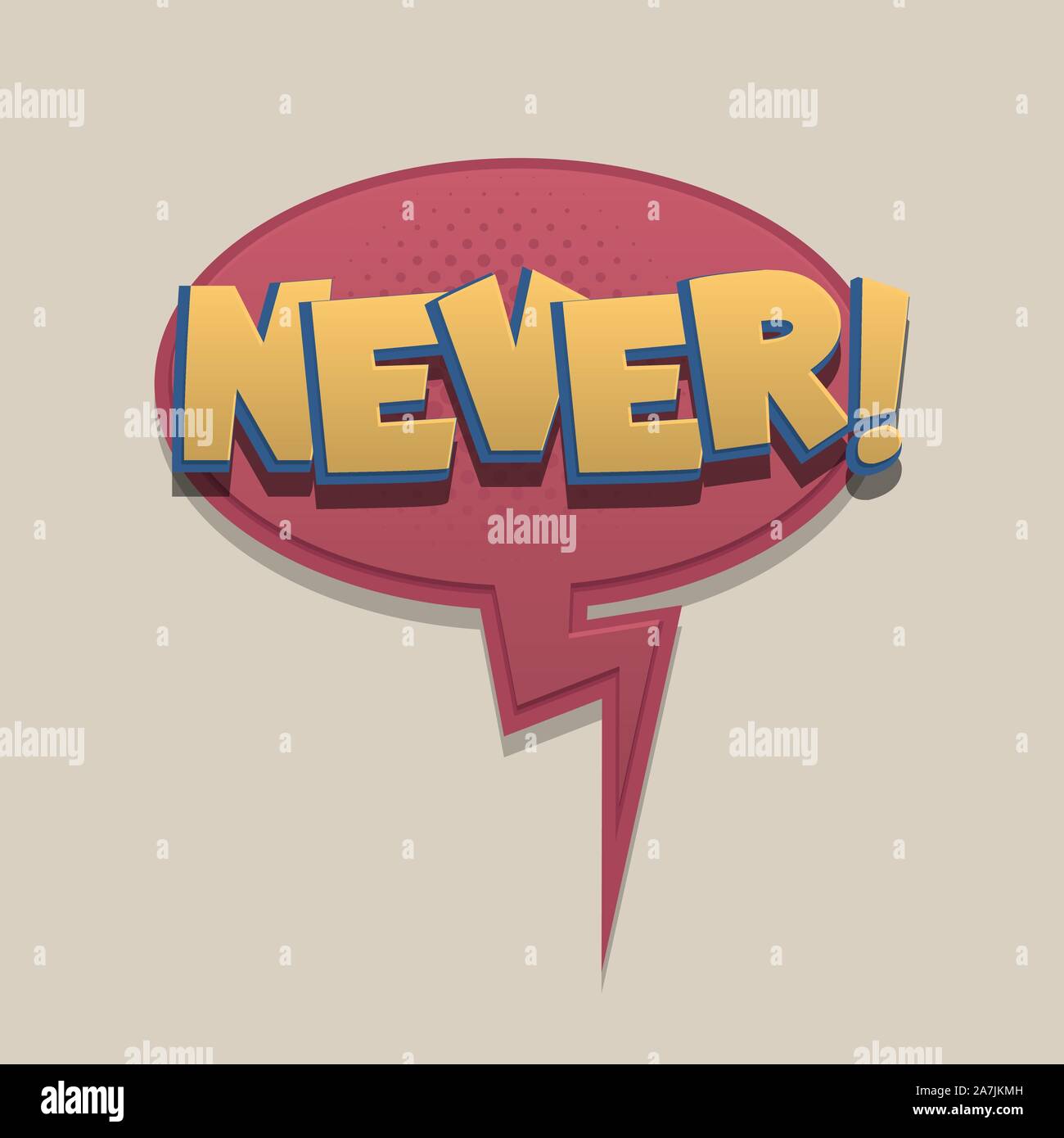 Comic text speech bubble pop art design Stock Vector