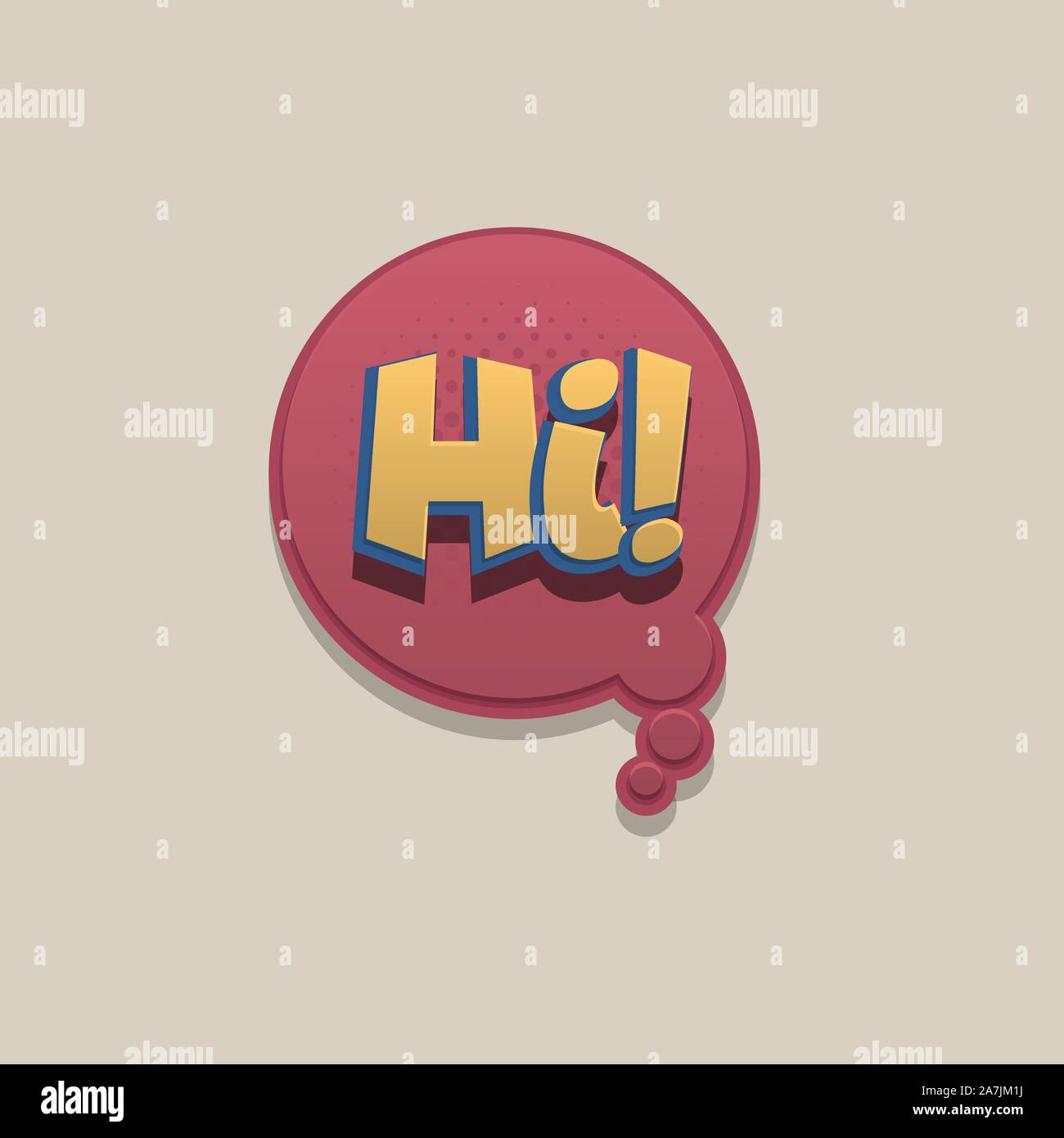 Comic text speech bubble pop art design Stock Vector