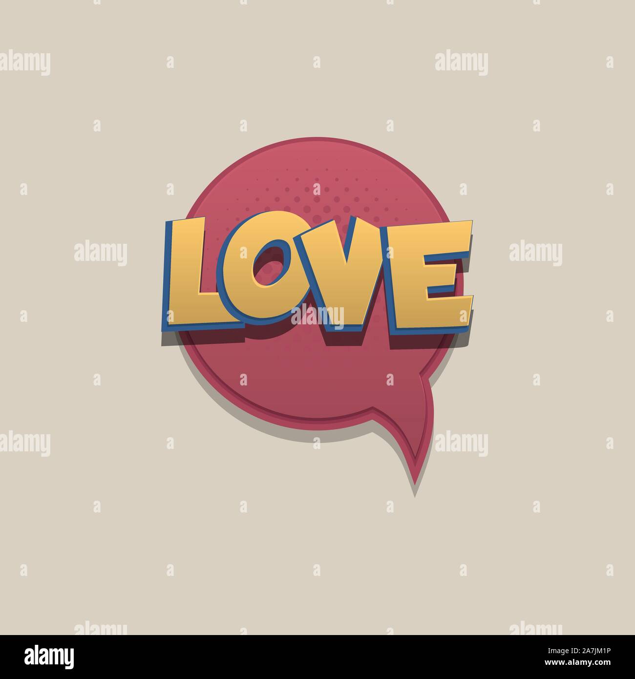 Comic text speech bubble pop art design Stock Vector