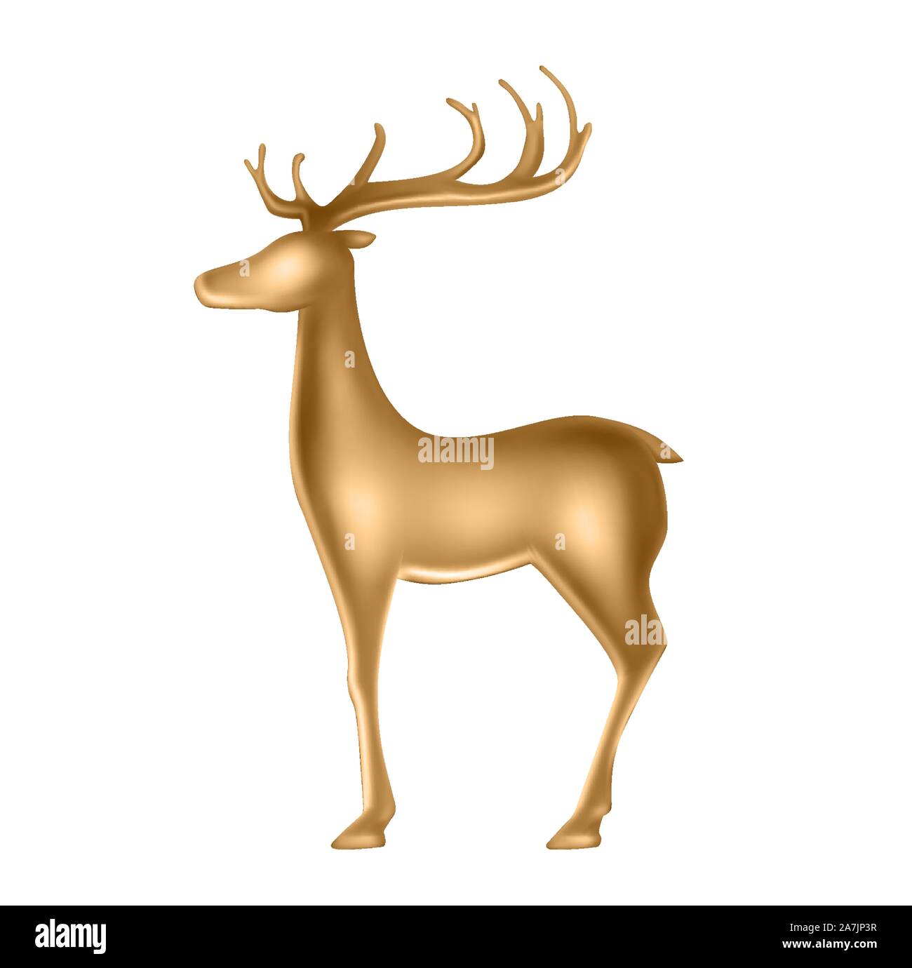Golden Deer Statuette Stock Vector