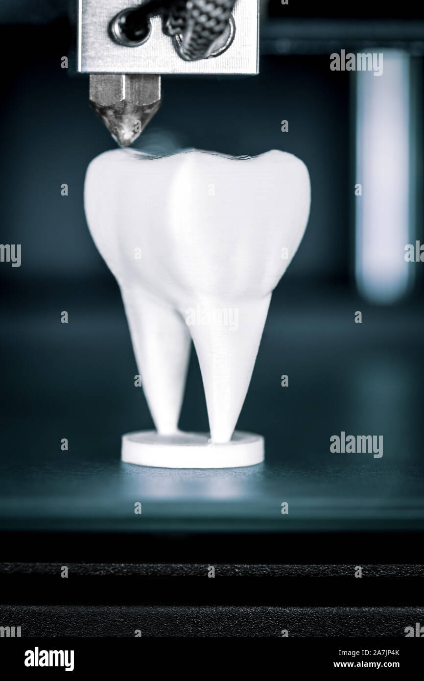 Using a 3D printer in dentistry, dentures are made by fused filament
