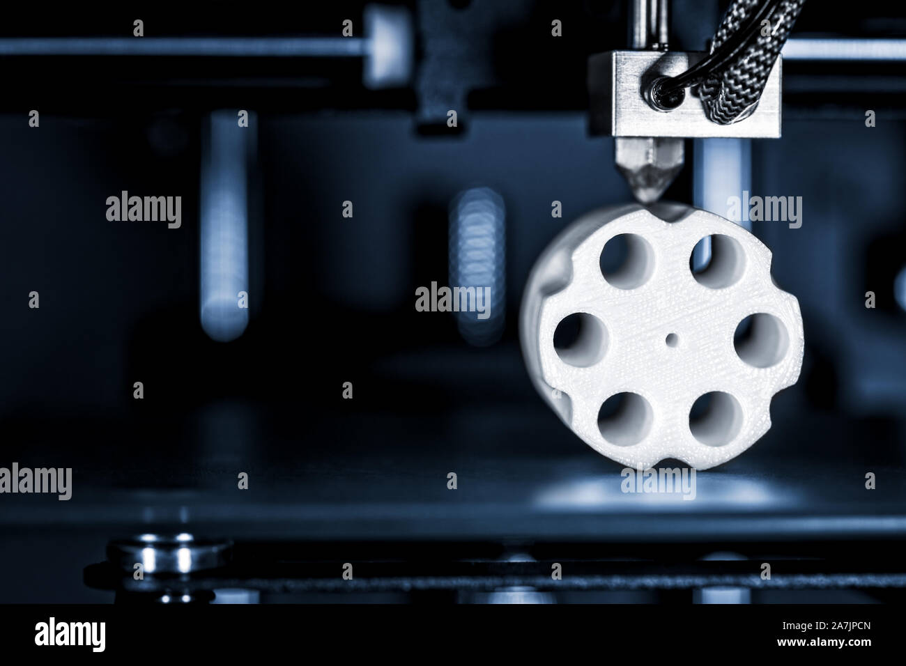 Cartridges and revolver drum are printed in a 3D printer, concepts such