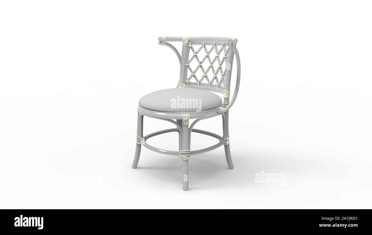 3d rendering of a wooden chair isolated in white background Stock Photo ...