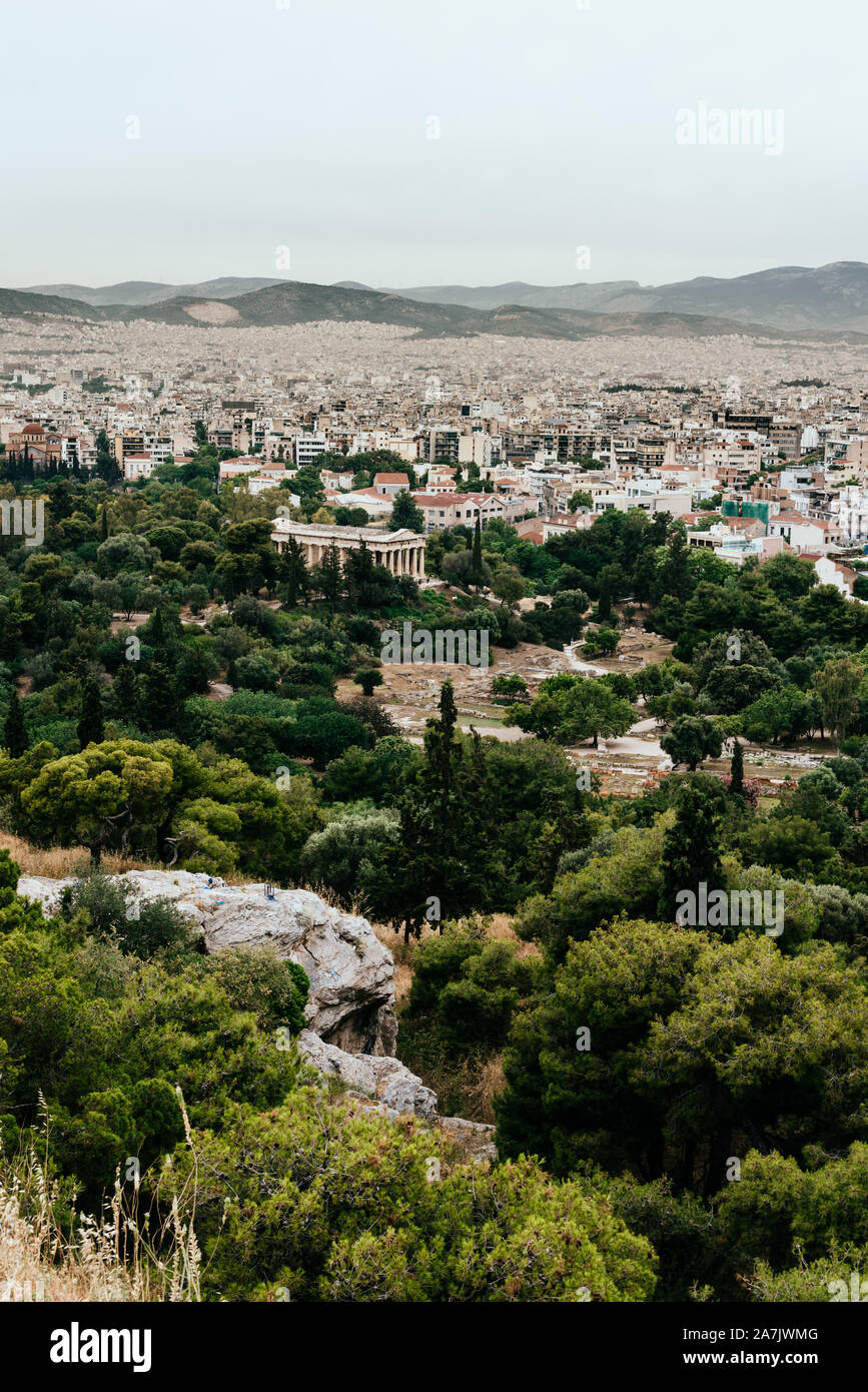 View across Athens from the Acropolis, Athens, Greece Stock Photo - Alamy