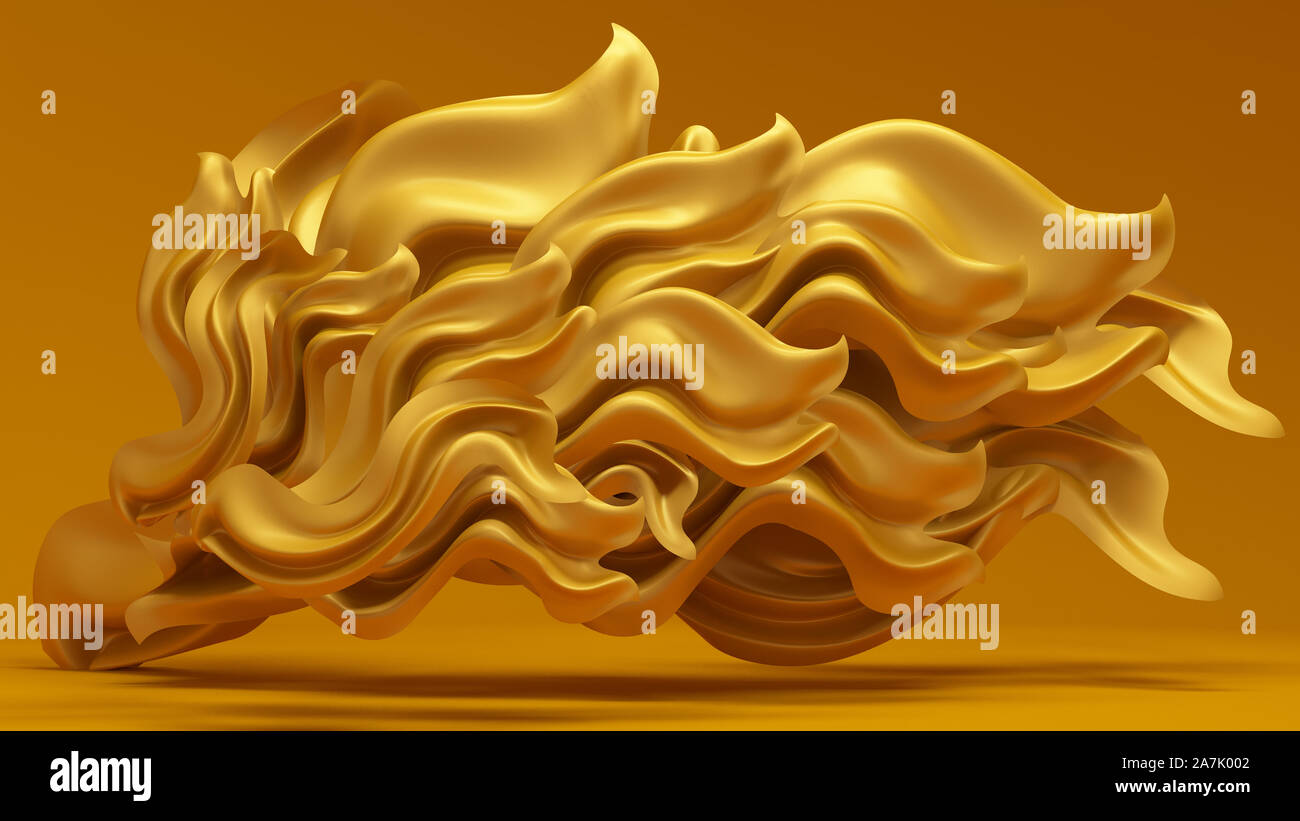 Luxury Background With Gold Drapery Fabric 3d Rendering 3d