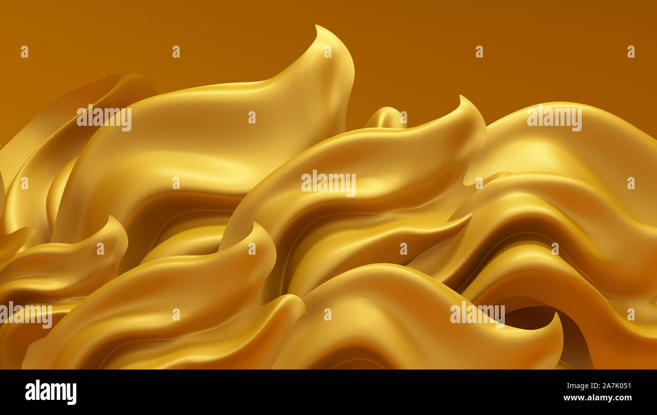 Luxury Background With Gold Drapery Fabric 3d Rendering 3d