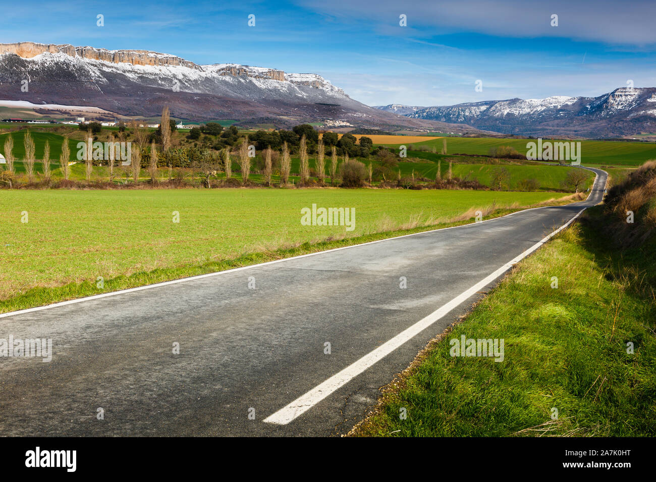 Road and mountain range. Stock Photo
