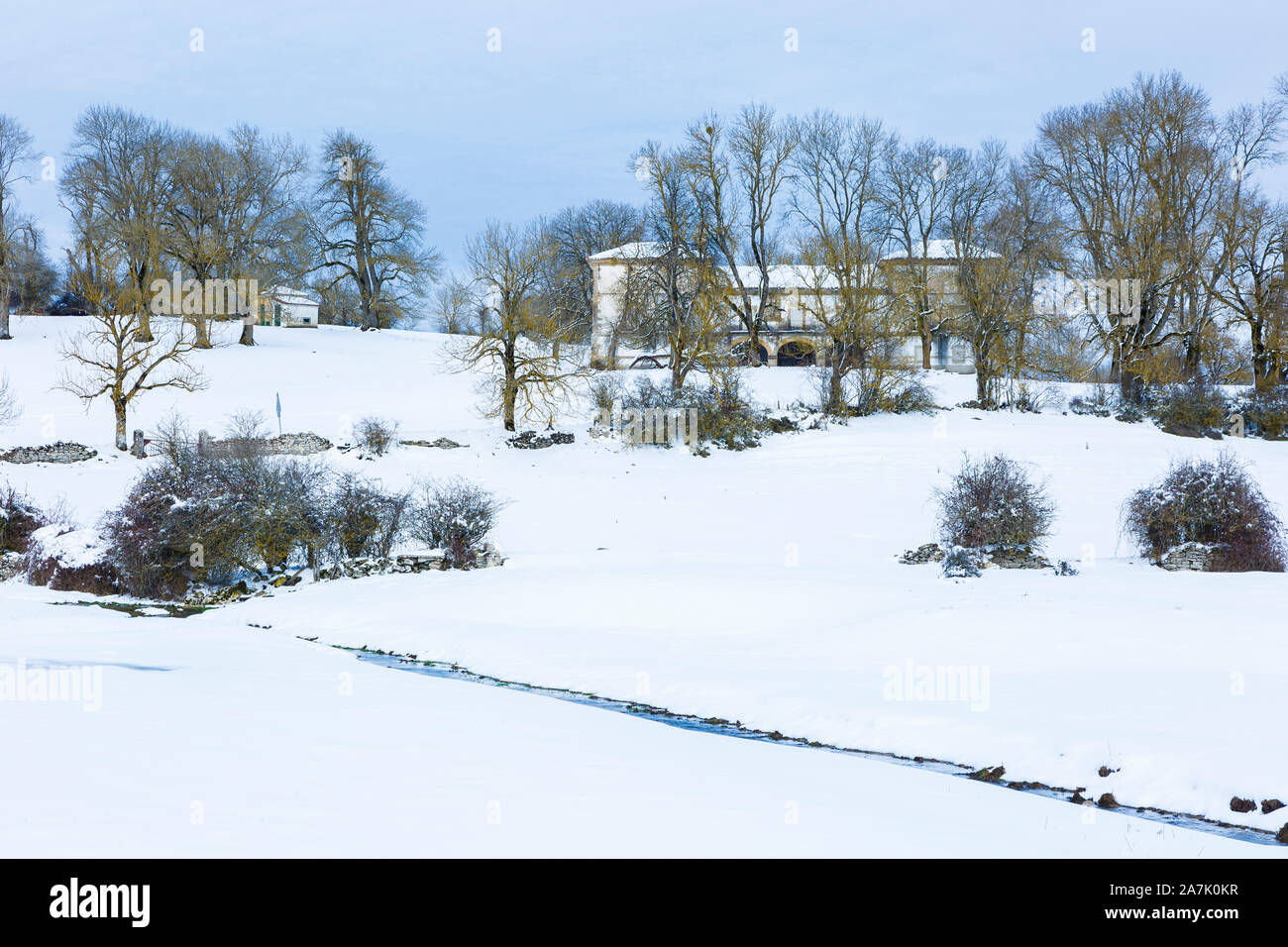 Prairie landscape in winter. Stock Photo
