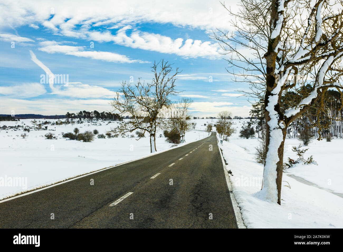 Prairie landscape in winter. Stock Photo