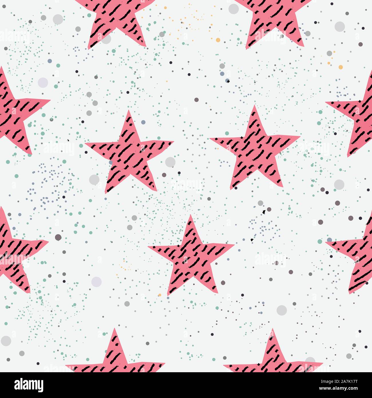 Cute Star Background. Seamless Pattern with stars. Vector Illustration ...