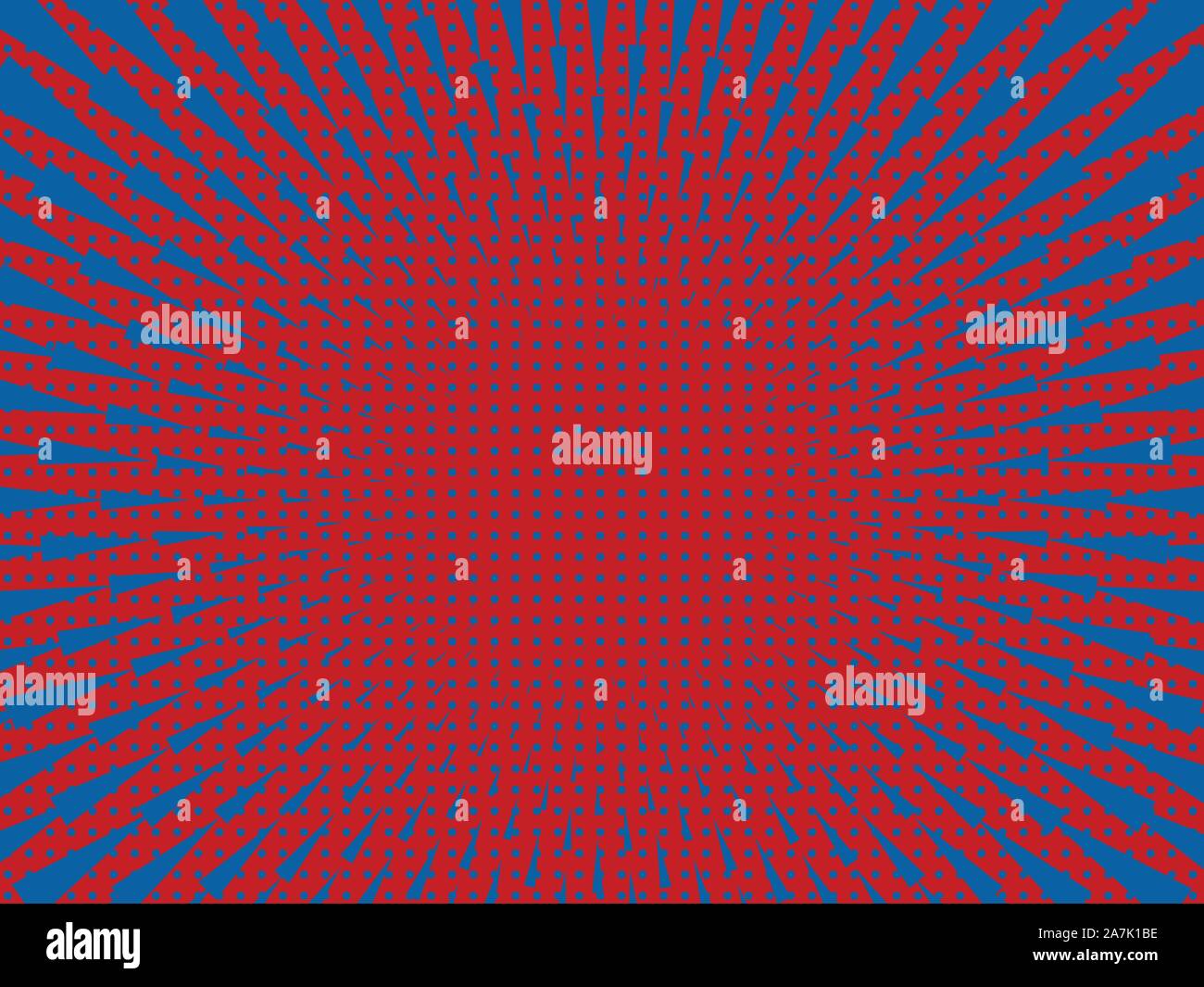 Retro style halftone background with sun rays illustration. Stock Vector