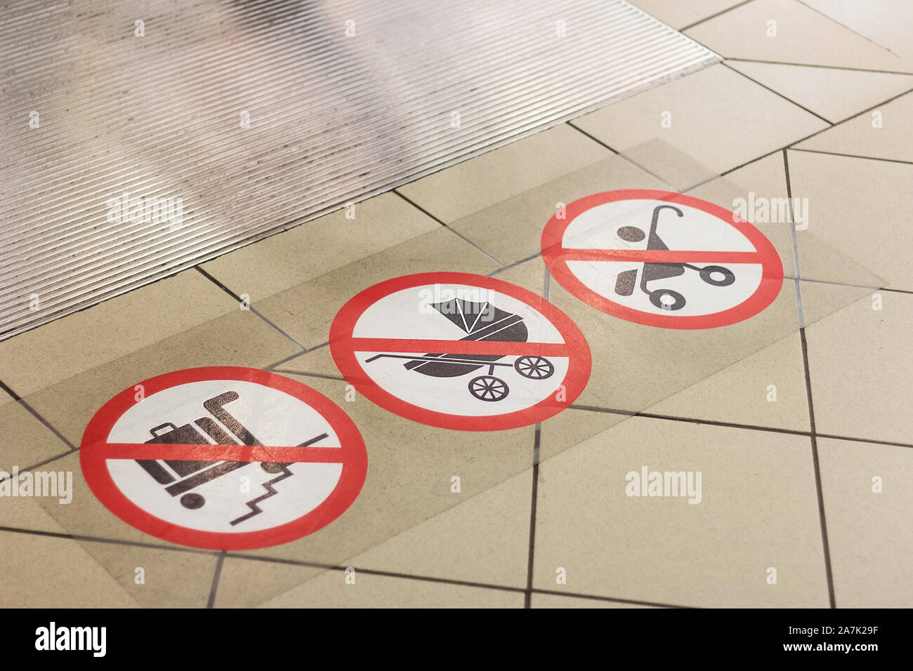 prohibition signs stroller and carriage stop risk information Stock ...