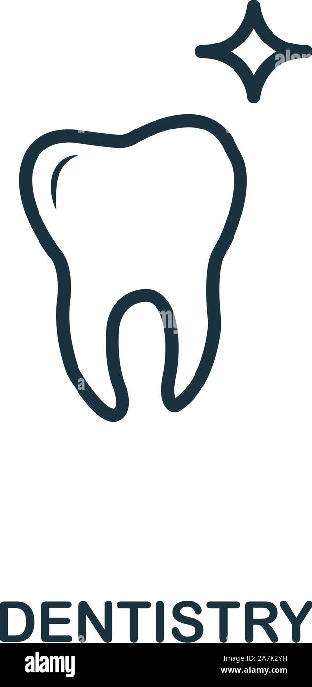 Dentistry icon outline style. Thin line creative Dentistry icon for ...