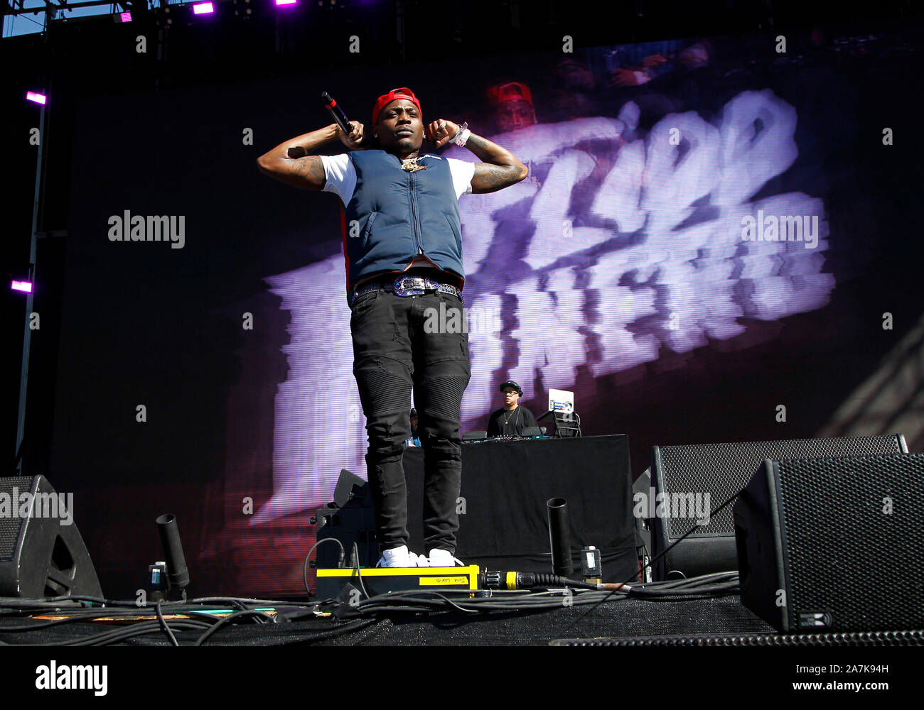 Flipp Dinero performs on stage during the Day N Vegas Music Festival at the Las Vegas Festival Grounds in Las Vegas, Nevada on Saturday, November 2, 2019.  Photo by James Atoa/UPI Stock Photo