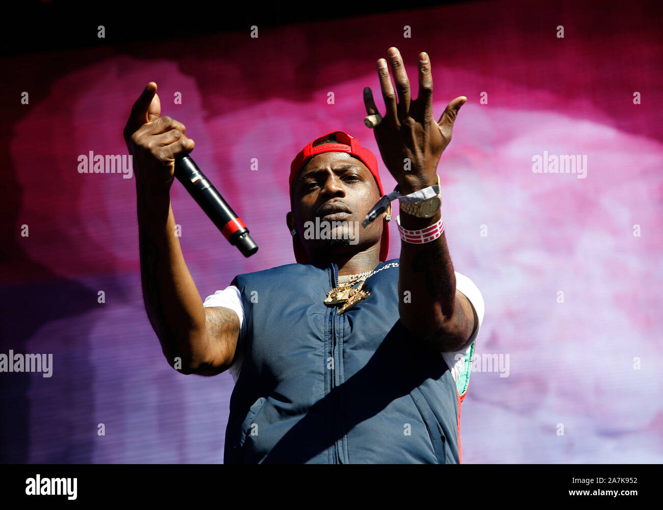 Artist Flipp Dinero performs on stage during the Day N Vegas Music Festival at the Las Vegas Festival Grounds in Las Vegas, Nevada on Saturday, November 2, 2019.  Photo by James Atoa/UPI Stock Photo
