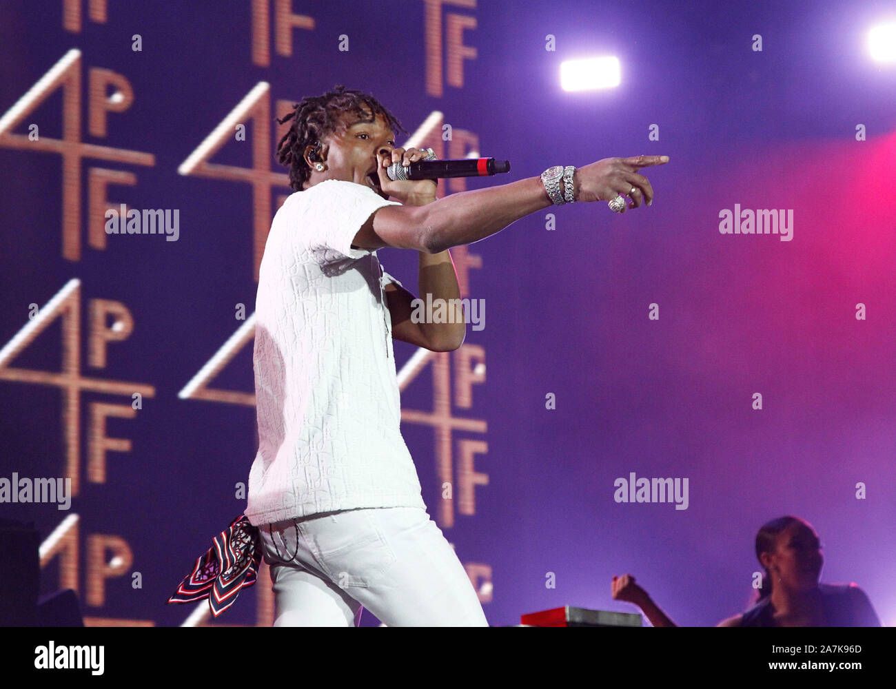 Atlanta based rapper Lil Baby performs on stage during the Day N Vegas Music Festival at the Las Vegas Festival Grounds in Las Vegas, Nevada on Saturday, November 2, 2019.  Photo by James Atoa/UPI Stock Photo