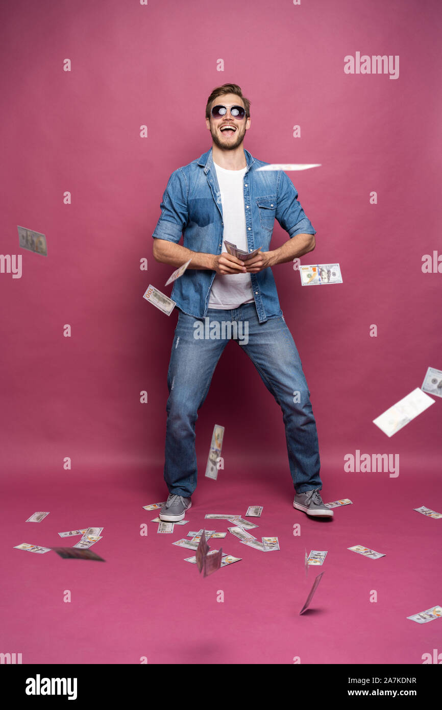 Concept of financial wealth, prosperity and lottery winnings Man