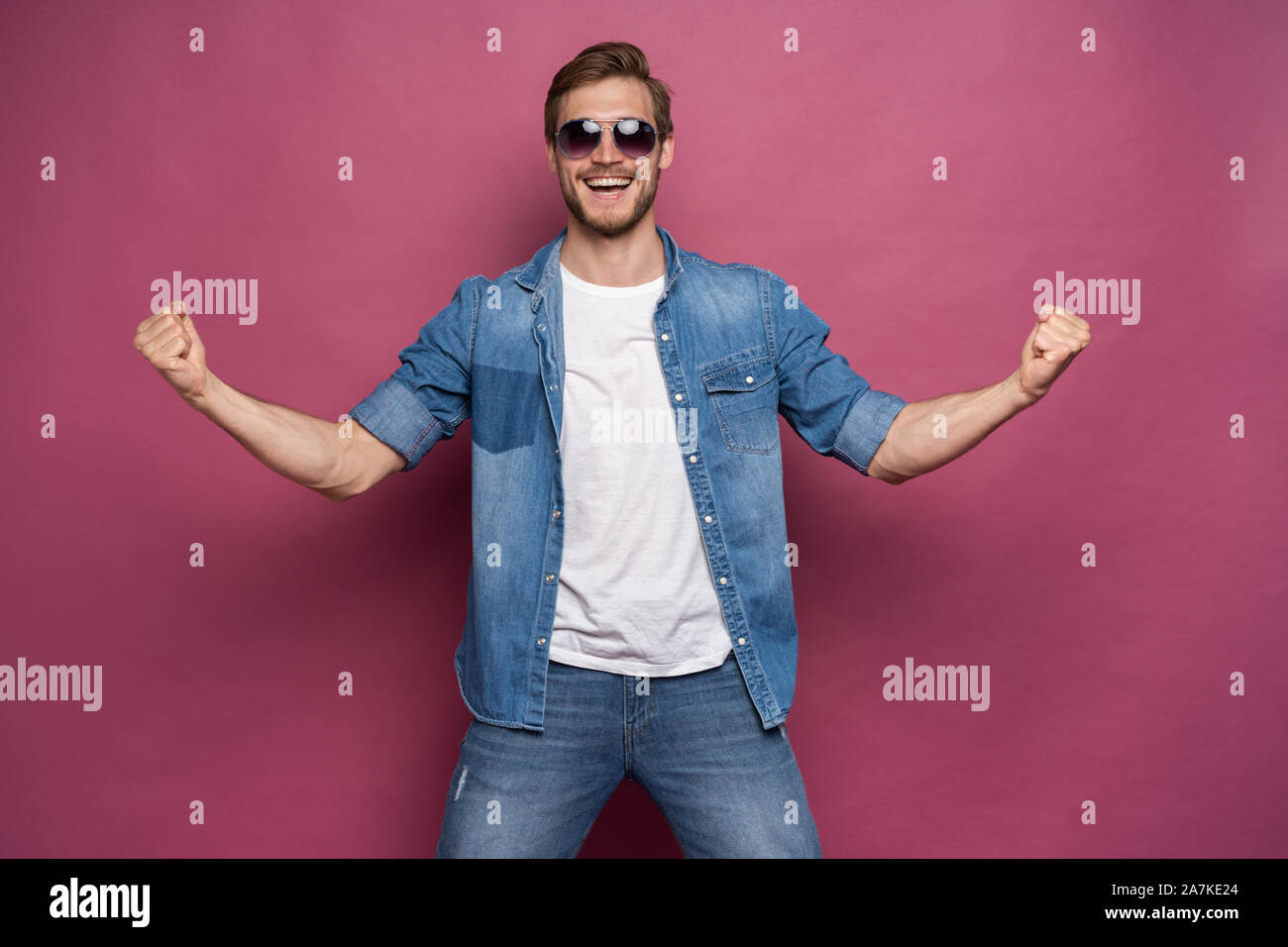 Cheerful businessman celebrating fist hi-res stock photography and ...