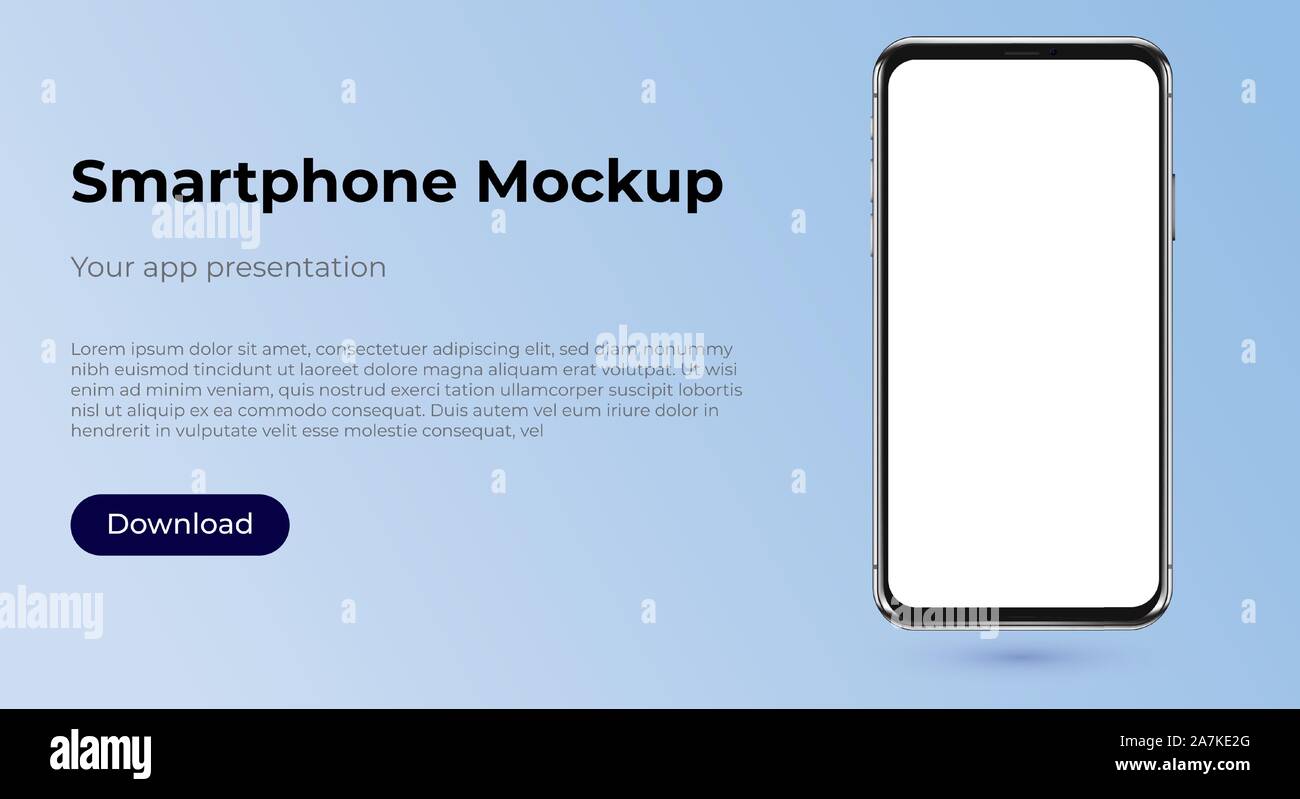 realistic smartphone template mockup for user experience presentation ...