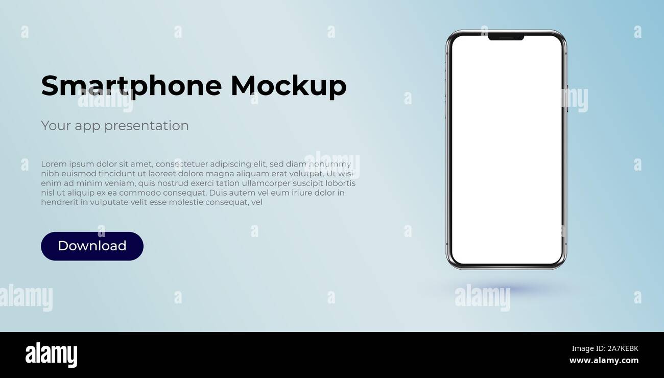 realistic smartphone template mockup for user experience presentation ...