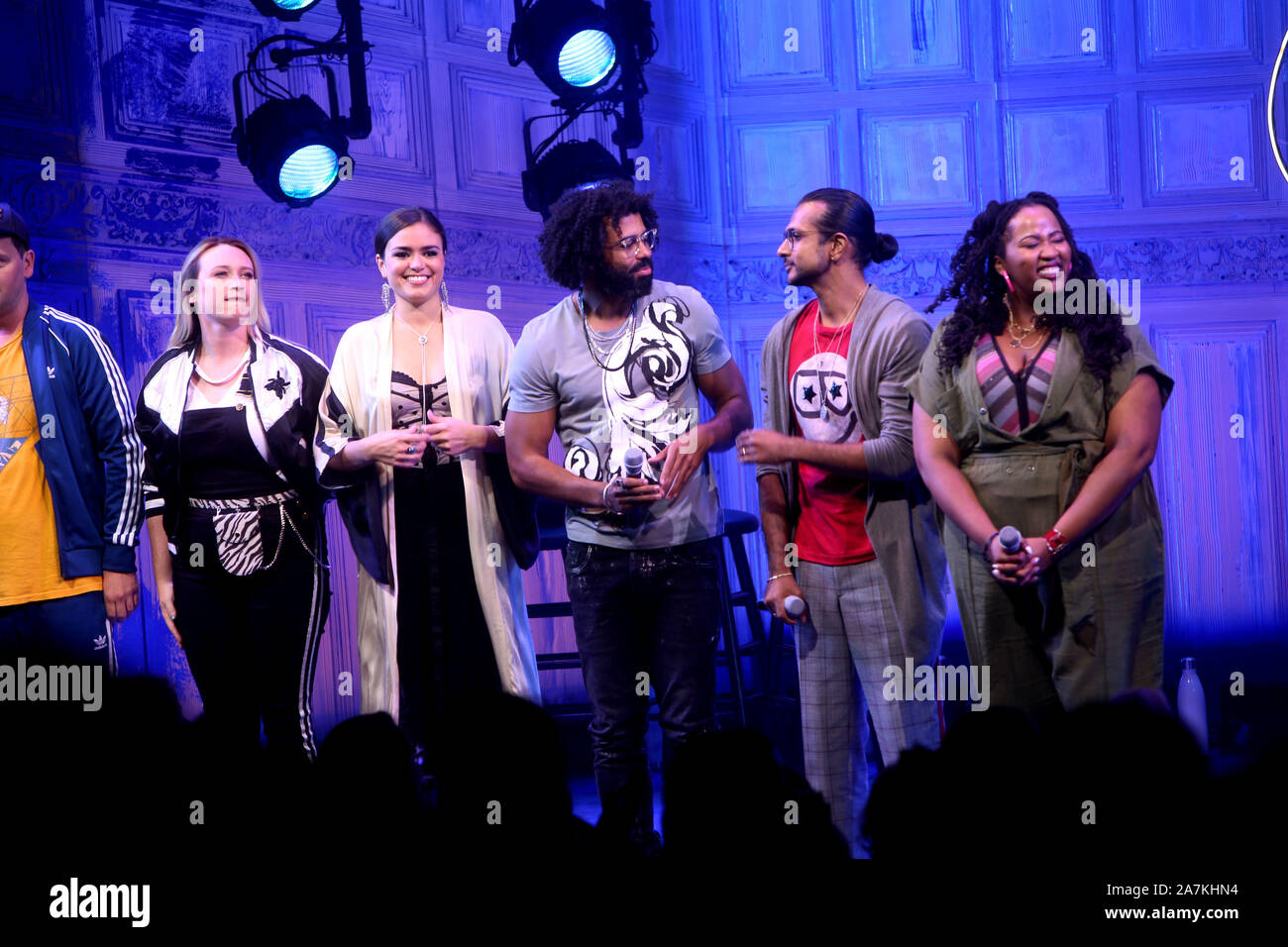 Opening night Curtain Call for Freestyle Love Supreme at the Booth Theatre. Featuring Daveed Diggs Cast