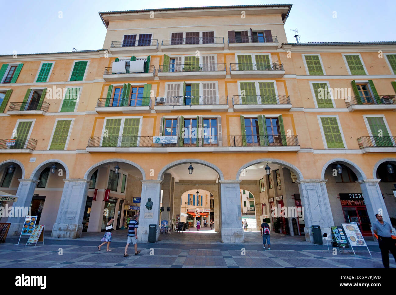 Placa Major, popular place at the old town of Palma, Palma de Mallorca, Balearic islands, Spain Stock Photo