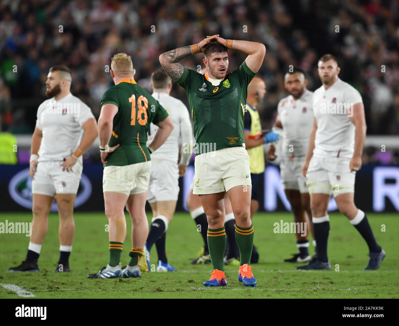 South Africa's Malcolm Marx looks on during the 2019 Rugby World Cup