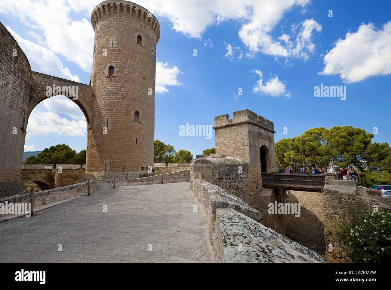 Castillo de Bellver, medieval fortess at Palma, Palma de Mallorca, Mallorca, Balearic islands, Spain Stock Photo