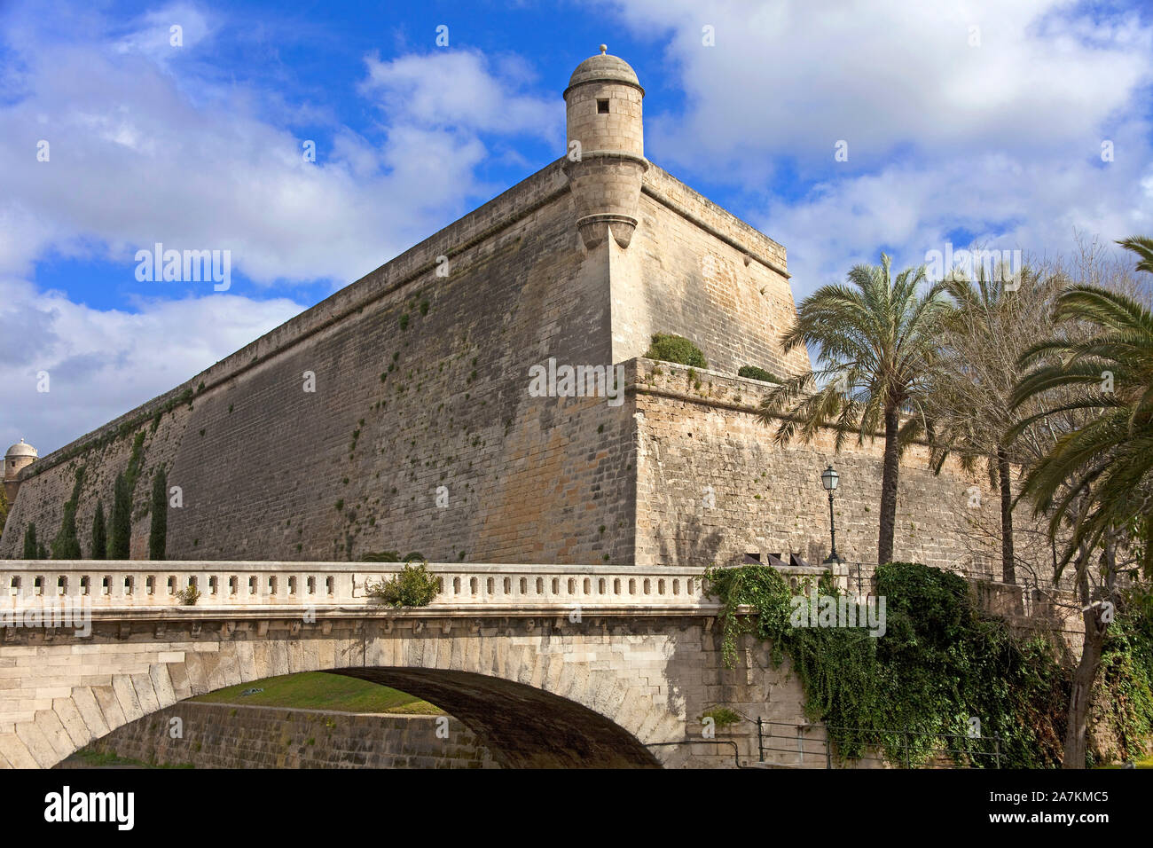 Baluard de Sant Pere, medieval fortress in the old town of Palma, Palma de Mallorca, Mallorca, Baleraric islands, Spain Stock Photo